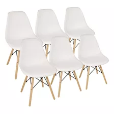 Sillas X 6 Comedor Plástico Patas Madera Diseño Eames Ct