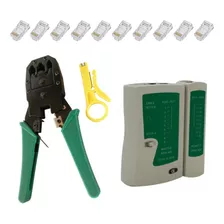 Alicate Crimpar + Decapador + Testador + 10 Rj45 + Garantia