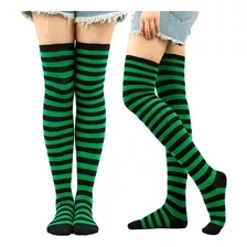 Medias Bucaneras Rayadas Verde Y Negro Calcetines Cosplay