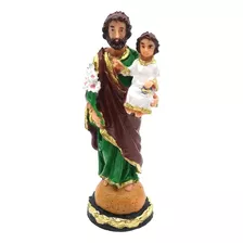10 São José C/ Menino Jesus Estatua Santo Resina Imagem 7cm 