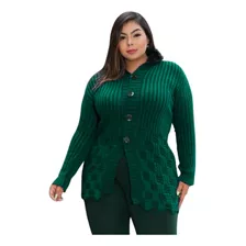  Sobretudo Feminino Jaqueta Plus Size Trico Gola Pelo Ate 52