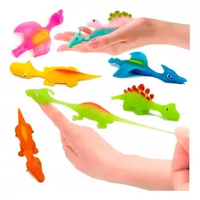 Kit 3 Bichinho Squish Estilingue Dinossauro Saltitante