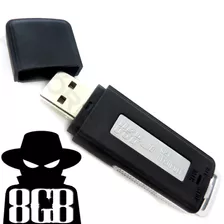 Microfone Espião Gravador Pen Drive 8gb Mini De Voz Para Ba1