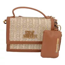 Steve Madden Bolsa Mini Tote/cross Bhama Straw Con Monedero 