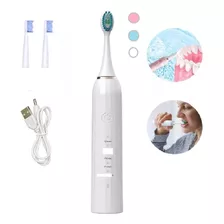 Escova Elétrica Higiene Oral 3 Modos Limpeza Recarregável Cor Branco
