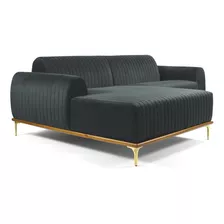 Sofá 350cm 6 Lugares Com Chaise Esquerdo Pés Gold Molino B-3