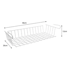 Cesto Organizador Prateleira Armário Gavetex Jumbo 47cm Aço Cor Branco