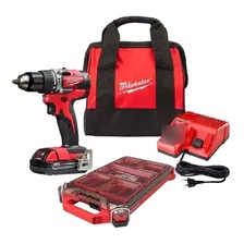 Taladro Percutor 18v Brushless Milwaukee 1 Bat + Packout Color Rojo