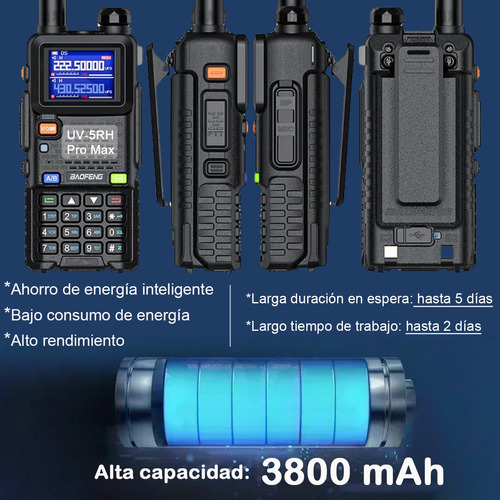 Micrfono Baofeng Radios Largo Alcance 14 W 3800 Mah Uhf Vhf Foto 9