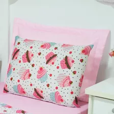 Fronha Avulsa Infantil 1 Peça Macia Estampada Menino Menina Cor Cupcake