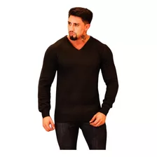 Blusa Masculina Suéter Tricot Lã De Frio Casaco Black West 