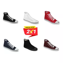 Oferta 2x1 Tenis Bota Lona Casual Urbano Hecho En Mexico Gym