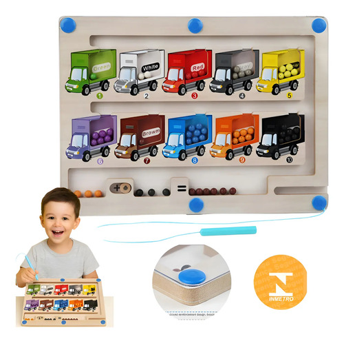 Brinquedo Educativo Magnético Pedagógico Montessori Criança Colorido