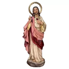  Sagrado Coração De Jesus Resina 25cm Aureola Gratis