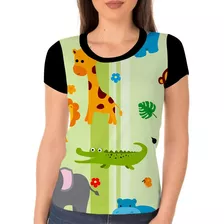 Camiseta Camisa Feminina Safari Tema Infantil Festa Bebê 3