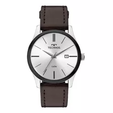 Relogio Technos Masculino Prata Minimalista Pulseira Couro 