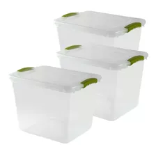 Set 3 Cajas Organizadoras Pack Organizador Plastico 28 Lts