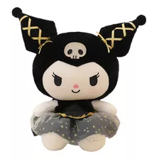 Muñeca Peluche Kurome Oro Negro 25 Cm Aprox. Kawai