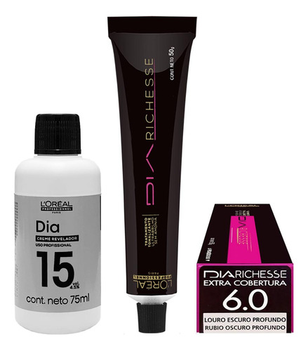 Tonalizante Dia Richesse Loreal Todas Kit 4 + Blinde