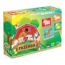 Quebra-cabeça Blocos 24 Peças- Fazenda