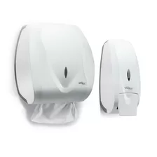 Porta Papel Toalha E Saboneteira Liquido Dispenser Banheiro Cor Branco