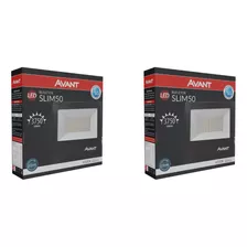 Kit 2 Refletor Led Avant 50w Bivolt Ip65 À Prova De Água Cor Da Carcaça Branco - Frio 6500k Cor Da Luz Branco-frio 6500k