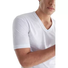 Camiseta Hombre 100% Algodon Fina Escote O V Bajo Camisa Tres Ases 76 78 Roda Lenceria
