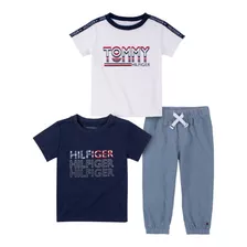 Conjunto Calça Camisetas Tommy Hilfiger Original Menino Bebê