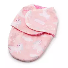 Cueiro Enroladinho Bebê Menino Menina Manta Cuero Velcro Cor Rosa Unicórnio