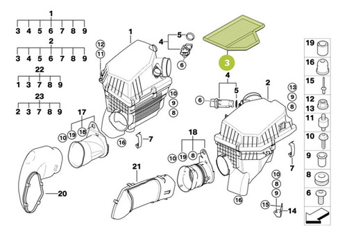 Filtro Aire Motor Para Bmw M6 5.0l V10 2006 Foto 8