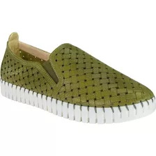 Slip On Feminino Luz Da Lua Em Couro New Ridge Salvia