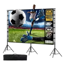 Portabilidad Pantalla De Proyector De 180 Hd Con Soporte