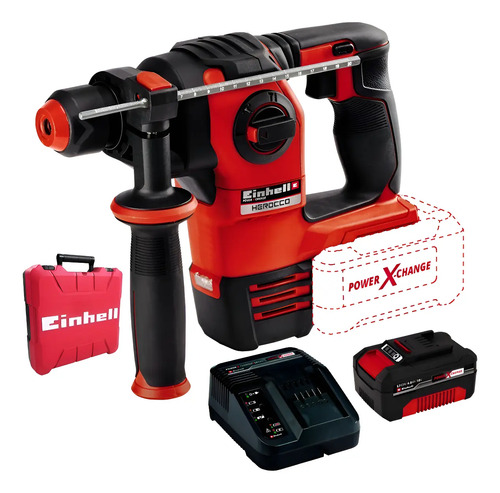 Rotomartillo Inalambrico Einhell Herocco + Starter Kit 4ah Rojo/negro
