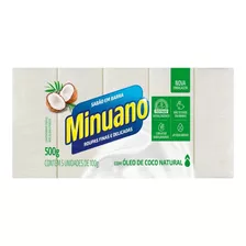 Sabão Em Pedra Minuano Coco Pacote C/500g (5 Pedras X 100g)