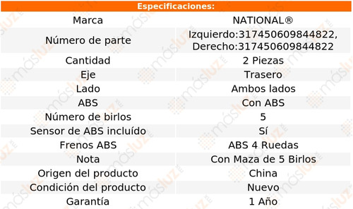 2- Mazas Traseras Con Abs Saturn Ion 2004/2007 National Foto 6