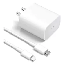 Cable Usb C + Cubo Cargador Lightning iPhone 8 X Xs Max 5w