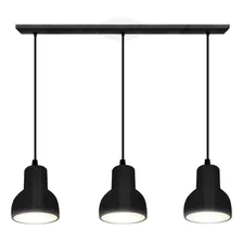 Lampara Colgante Apto Techo Campana Moderna 3 Luces Led E27 Color Negro