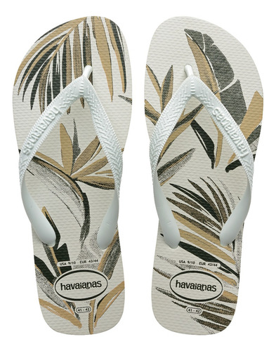 Ojota Havaianas Hombre Aloha Blanco Verde Oliva Color Blanco/blanco/verde Oliva Estampado Talle 41/42