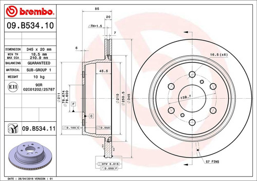 Disco De Freno / Gmc Yukon Denali 2007 - 2008 Trasero Foto 2