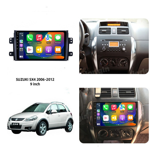 Radio Estreo En Pantalla Android 12 Gps Para Suzuki Sx4 200 Foto 2