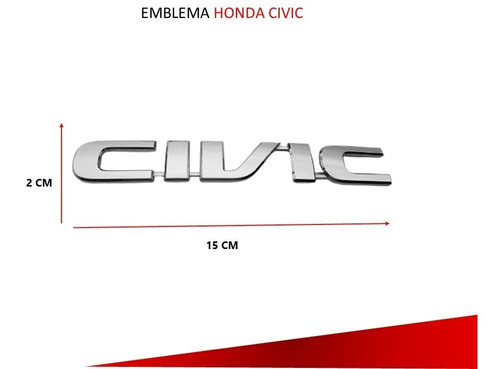 Emblema Para Cajuela Honda Civic 2001-2005 Foto 2