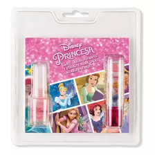 Set Infantil Disney Princesas Lapiz Labial + Esmalte Lavable