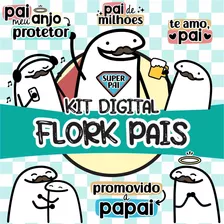 Kit Digital Flork Bento Dia Dos Pais Meme Arquivo Corte Png