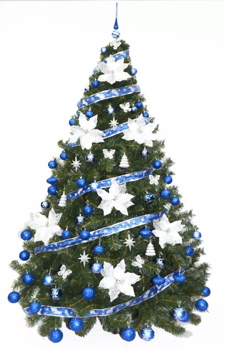 Arbolito De Navidad Premium 2,30 M. C/ Adornos Azul - Sheshu