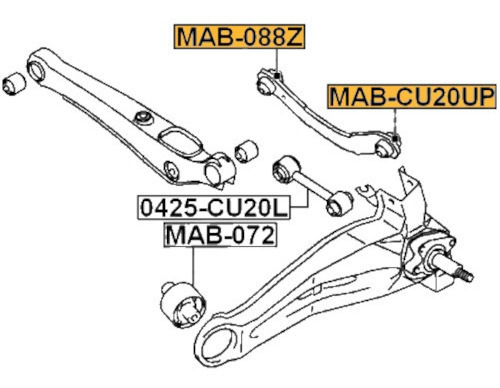 Kit Bujes Bandejas Traseras Superiores Dodge Caliber Foto 2