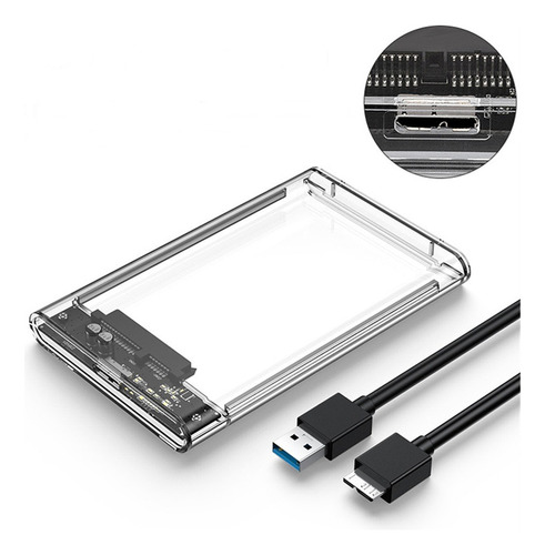 Cofre Case Transparente Disco Duro Sata2.5 Usb3.0