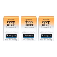 Kit C/03 Neutrogena Deep Clean Sab Facial Limpeza Prof 80g