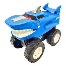 Carrinho De Brinquedo Infantil Monster Tubarão Luz E Som 