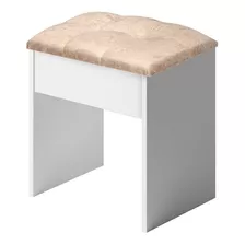 Banqueta Luxo Para Penteadeira Super Confortável Planet Baby Acabamento Da Estrutura Acetinado Cor Branco