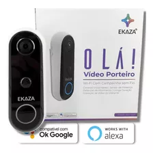 Vídeo Porteiro Smart Wifi Inteligente Alexa E Google Cor Preto 110/220v